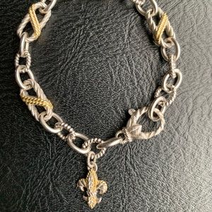 Judith Ripka 8 inch Sterling Silver 18K  Bracelet